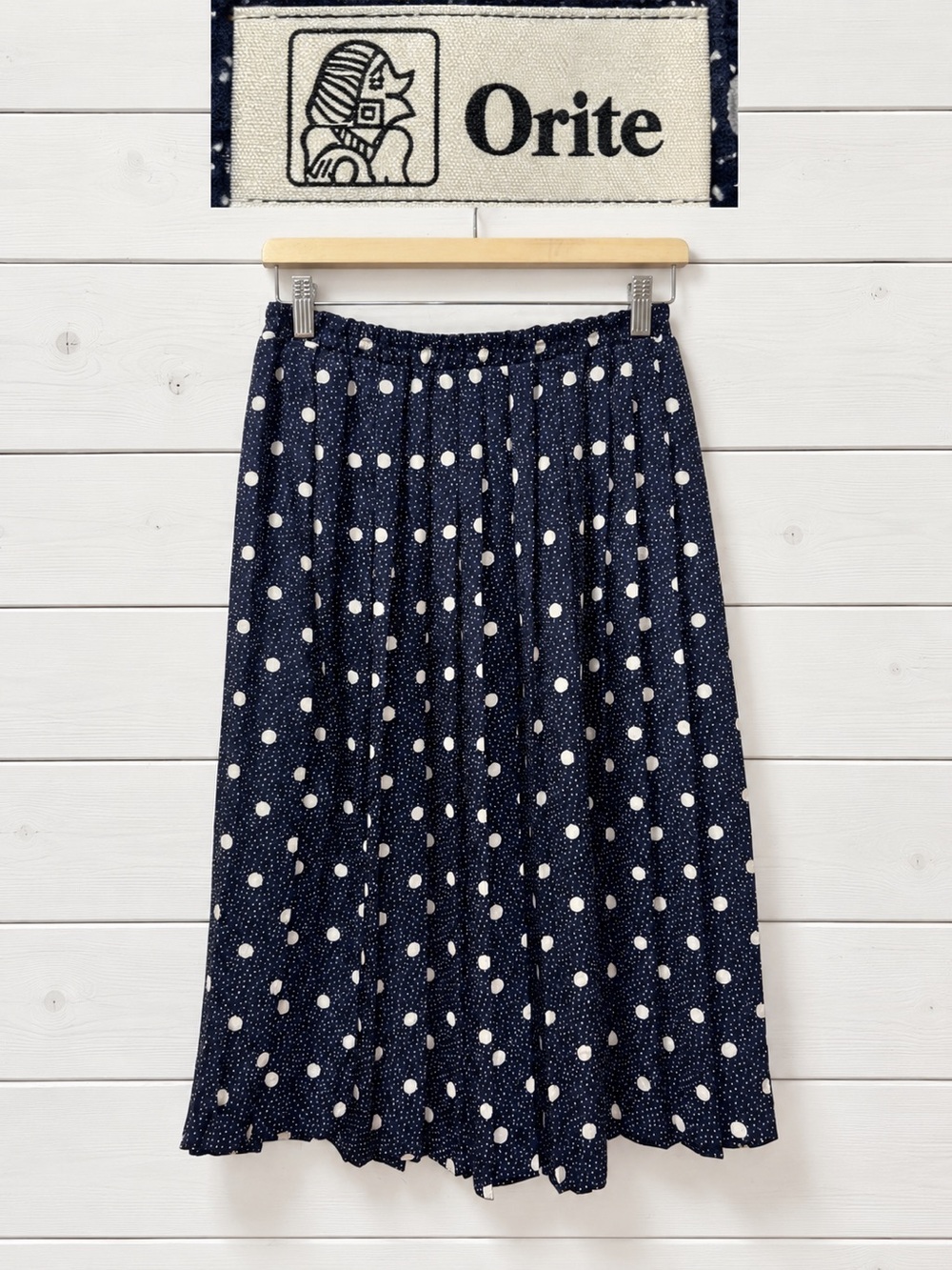 Orite Vintage Polka Dot Pleated Midi Skirt – Size 5/6